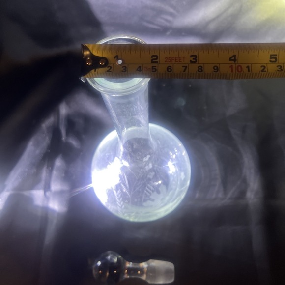 Vintage Romanian 15.7 Tall Sand Etched Floral Decanter‎ Glass W/ Stopper - Picture 14 of 14